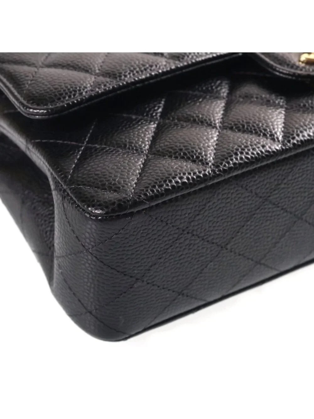 Chanel 25 Caviar Leather Double Flap Chain Shoulder Bag